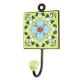 Turquoise Floral Ceramic Tile Hook